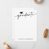 Graduiertencap moderne Skriptleere Mitteilungskarte (Vorderseite/Rückseite Beispiel)