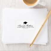 Graduiertencap Rücksendeadresse mit eleganten Dreh Adressaufkleber (Insitu)