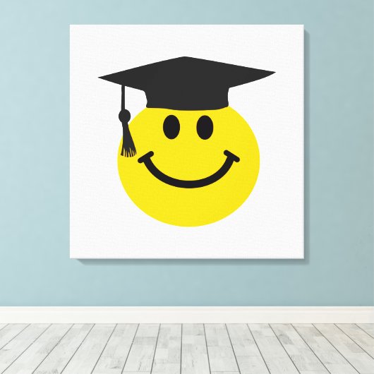 Graduiertengesicht mit Abschluss-Hut Leinwanddruck (Insitu (Holzboden))