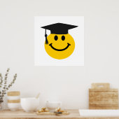 Graduiertengesicht mit Abschluss-Hut Poster (Küche)