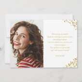 Graduiertengold auf weißer Liebe und Dank Einladung (Rückseite)