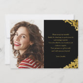 Graduiertengoldfilm auf schwarzer Liebe und Dank Einladung (Rückseite)