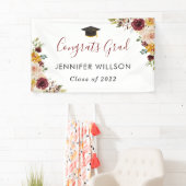 Graduiertengruppe Burgund-Floral-Glückwunsch Banner (Insitu)