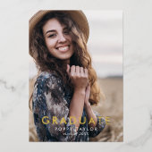 Graduiertengruppe "Chic Grad Cap Gold Foil Foto" Folieneinladung (Vorderseite)