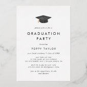 Graduiertengruppe "Chic Grad Cap Gold Foil Foto" Folieneinladung (Rückseite)