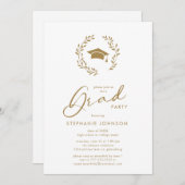 Graduiertengruppe Gold Calligraphy Grad Einladung (Vorne/Hinten)