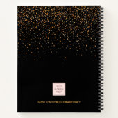 Graduiertengruppe Graduate Black Gold Konfetti Notizblock (Rückseite)