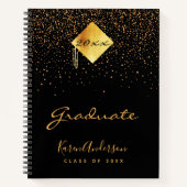 Graduiertengruppe Graduate Black Gold Konfetti Notizblock (Vorderseite)