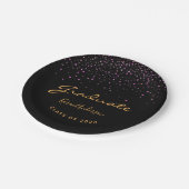 Graduiertengruppe Graduiertengold lila Pappteller (Schrägansicht)