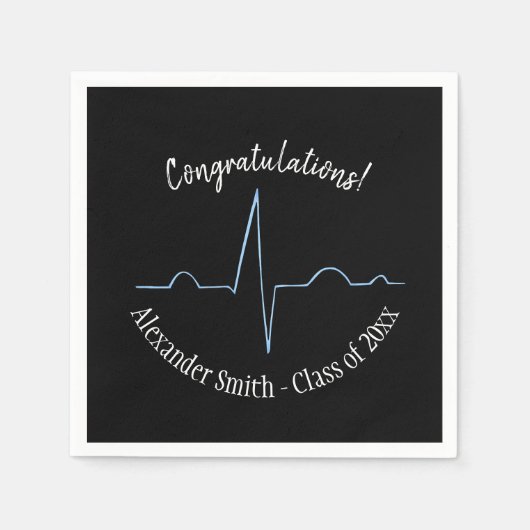 Graduiertengruppe Schwarz-Blau Serviette (Vorderseite)