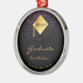 Graduiertengruppe schwarz lila 2025 ornament aus metall (Links)