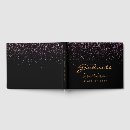 Graduiertengruppe schwarz lila gästebuch (Voll)