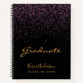 Graduiertengruppe schwarz lila notizblock (Vorderseite)