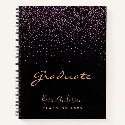 Graduiertengruppe schwarz lila notizblock (Vorderseite)