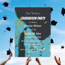 Graduiertengruppe und Confetti Graduation Party