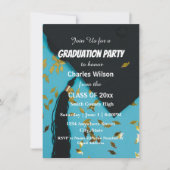 Graduiertengruppe und Confetti Graduation Party Einladung (Vorderseite)