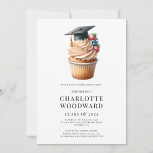 Graduiertenkap Cupcake Illustration Grad Party Einladung