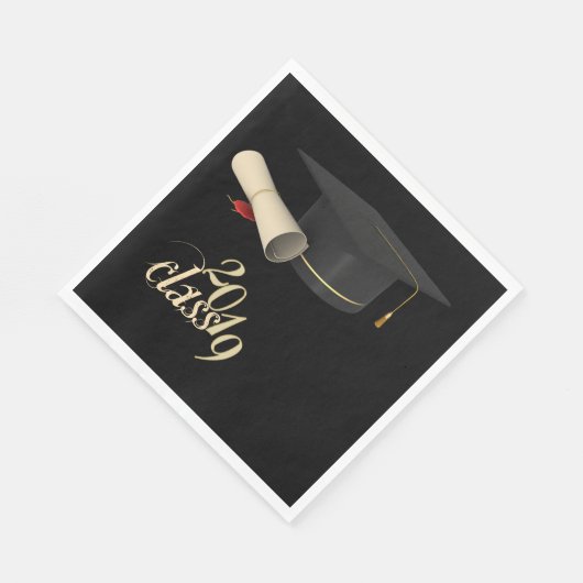 Graduiertenkap , Diplom, Klasse 2019 Serviette (Ecke)