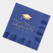 Graduiertenkap Elegant Personalisiert Name Graduat Servietten Mit Folie (Links)