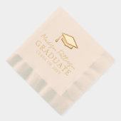 Graduiertenkap Elegant Personalisiert Name Graduat Servietten Mit Folie (Rechts)