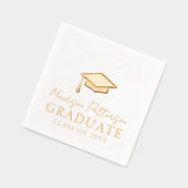 Graduiertenkap Elegant Personalisiert Name Graduat Servietten Mit Folie (Links)
