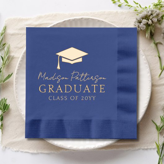 Graduiertenkap Elegant Personalisiert Name Graduat Servietten Mit Folie