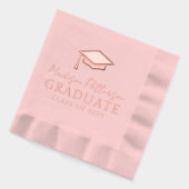 Graduiertenkap Elegant Personalisiert Name Graduat Servietten Mit Folie (Links)