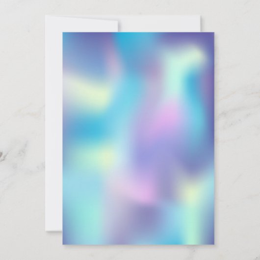 Graduiertenkap Holographic Blue Abschluss Part Einladung (Rückseite)