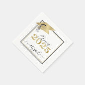 Graduiertenkap Metallic Gold Script Class Year Serviette (Ecke)