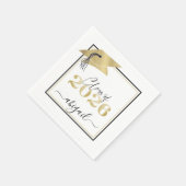 Graduiertenkap Metallic Gold Script Class Year Serviette (Ecke)