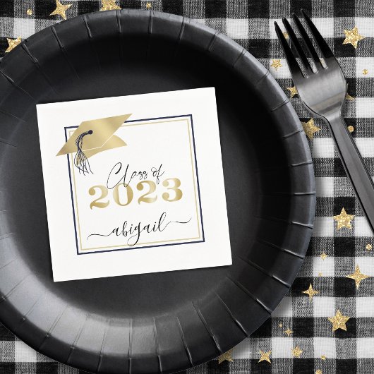 Graduiertenkap-Metallic-Gold-Script Serviette