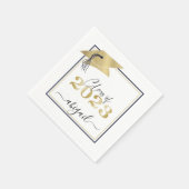 Graduiertenkap-Metallic-Gold-Script Serviette (Ecke)