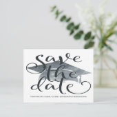 Graduiertenkap Modern Save the Date Postkarte (Stehend Vorderseite)