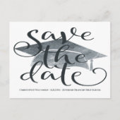 Graduiertenkap Modern Save the Date Postkarte (Vorderseite)
