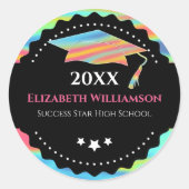 Graduiertenkap Modernes Holografisches Runder Aufkleber (Vorderseite)