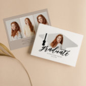 Graduiertenkap Modernes, Minimalistisches 4 Foto V Einladung