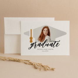 Graduiertenkap Modernes, Minimalistisches 4 Foto V Einladung