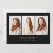 Graduiertenkap Modernes, Minimalistisches 4 Foto V Einladung (Rückseite)