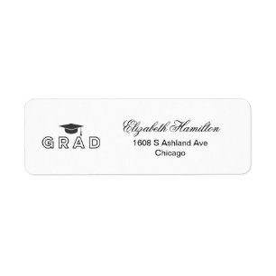 Graduiertenkap Modernes Schwarz-Weiß-Elegant Grad