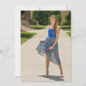 Graduiertenkap Orange Fall Blumenfloral Foto Absch Einladung (Rückseite)