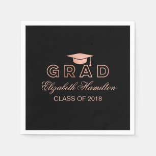 Graduiertenkap Rose Gold Elegant Grad Party Serviette