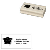 Graduiertenkap Rücksendeadresse Gummistempel (Stempel)