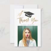 Graduiertenkap Tassel Danke Foto Gold Foil (Vorderseite)