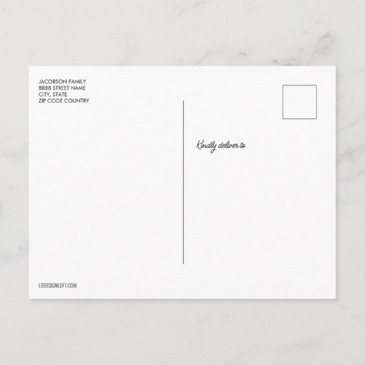 Graduiertenkap Tassel Gold Schwarz Minimalistisch Ankündigungspostkarte (Rückseite)