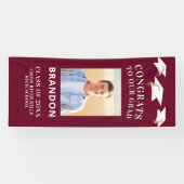 Graduiertenkap Toss GLÜCKWUNSCH GRAD Foto Maroon Banner (Horizontal)