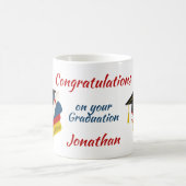 Graduiertenkap und Bücher Glückwunsch Kaffeetasse (Mittel)