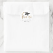 Graduiertenkap und Tassel Gold Foil Vielen Dank Runder Aufkleber (Tasche)