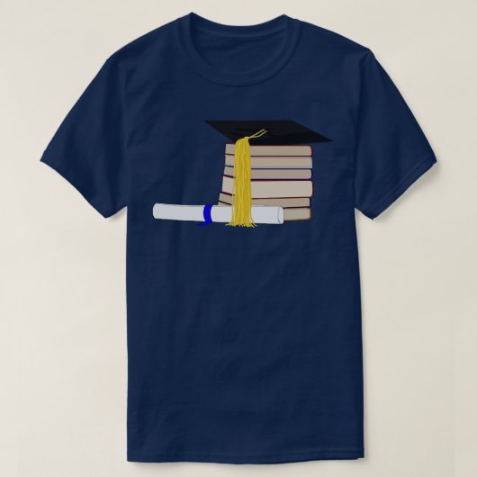Graduiertenkap und Zertifikat T-Shirt (Design vorne)