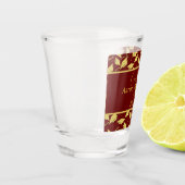 Graduiertenkappen Herzlichen Glückwunsch Maroon un Schnapsglas (Links)