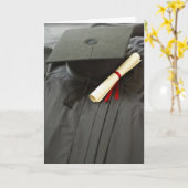 Graduiertenkarte "Gown Diploma Blank Card" Karte (Gelbe Blume)